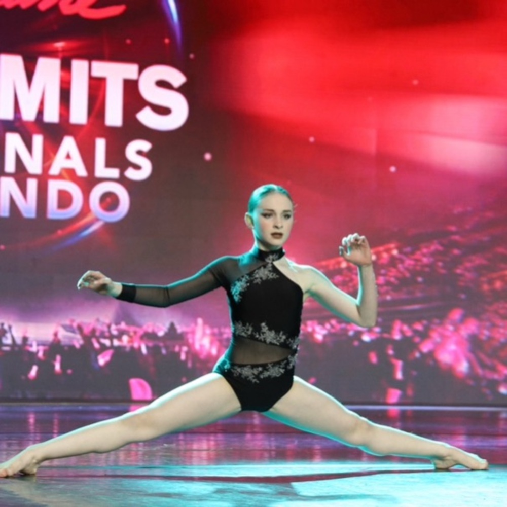 Patrick J. Dancewear, Black and Silver One-Shoulder Dance Leotard